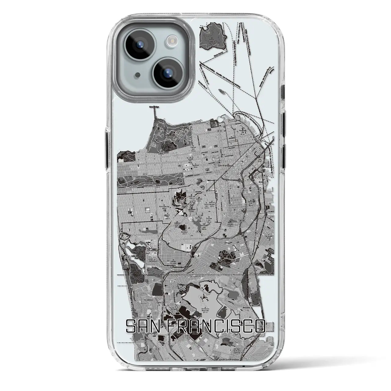 【サンフランシスコ(アメリカ)】地図柄iPhoneケース(MagSafeタイプ)