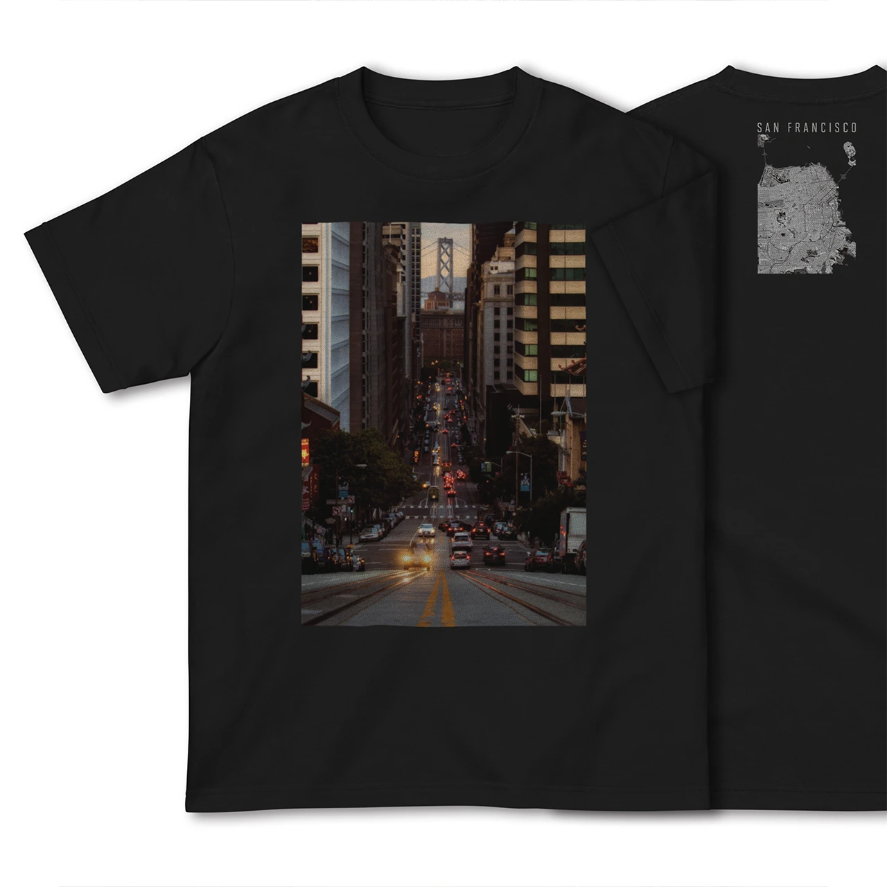 【サンフランシスコ(アメリカ)】Map World ハイクオリティTシャツ