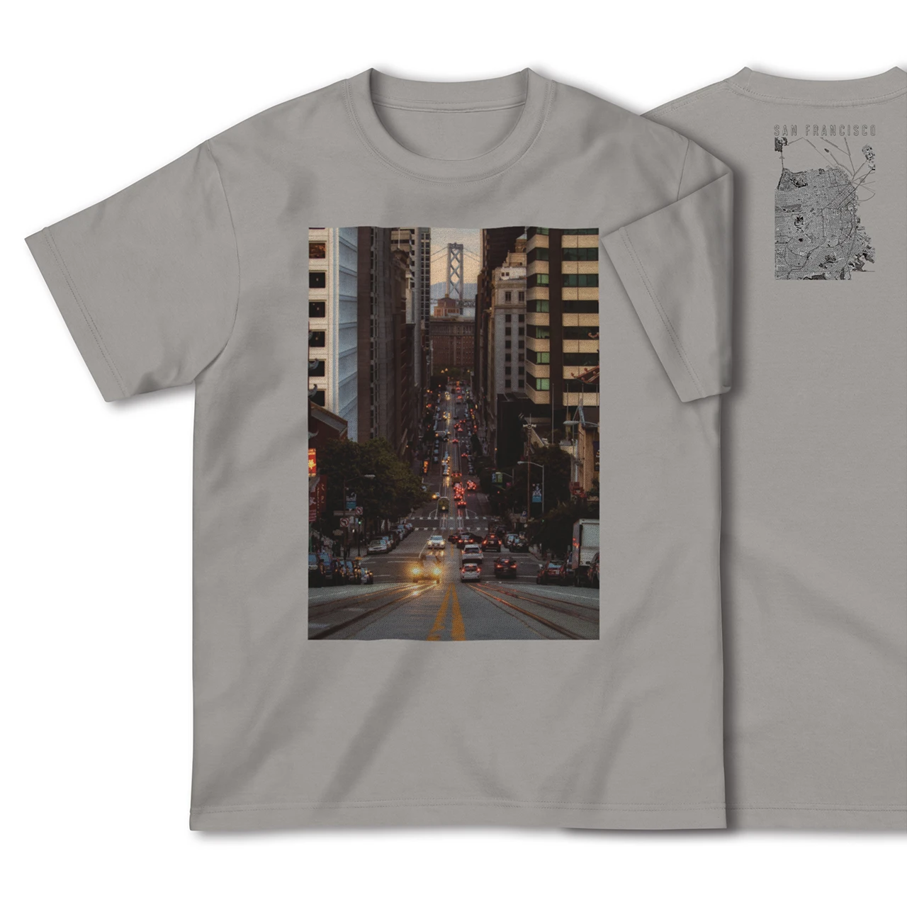 【サンフランシスコ(アメリカ)】Map World ハイクオリティTシャツ