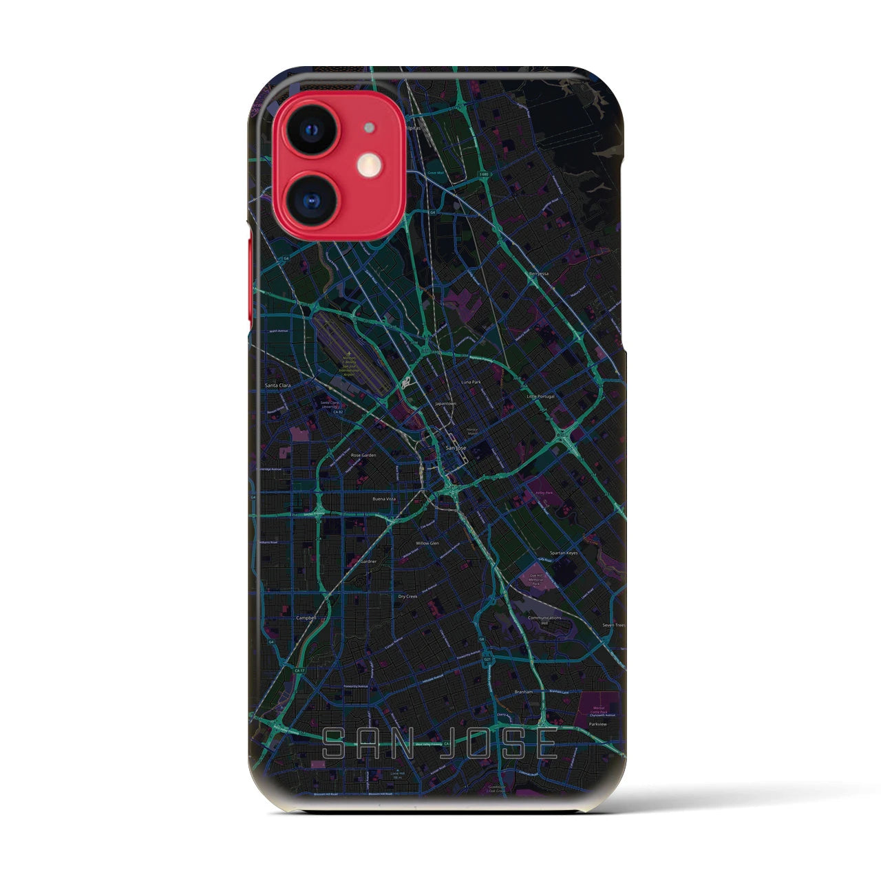 【サンノゼ(アメリカ)】地図柄iPhoneケース(バックカバータイプ)