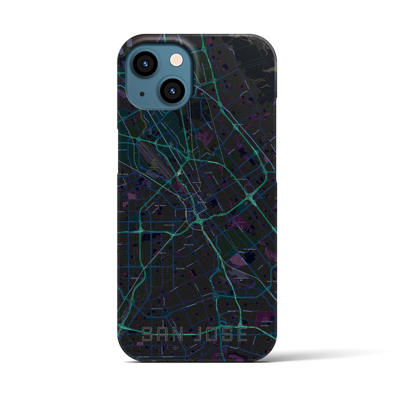 【サンノゼ(アメリカ)】地図柄iPhoneケース(バックカバータイプ)