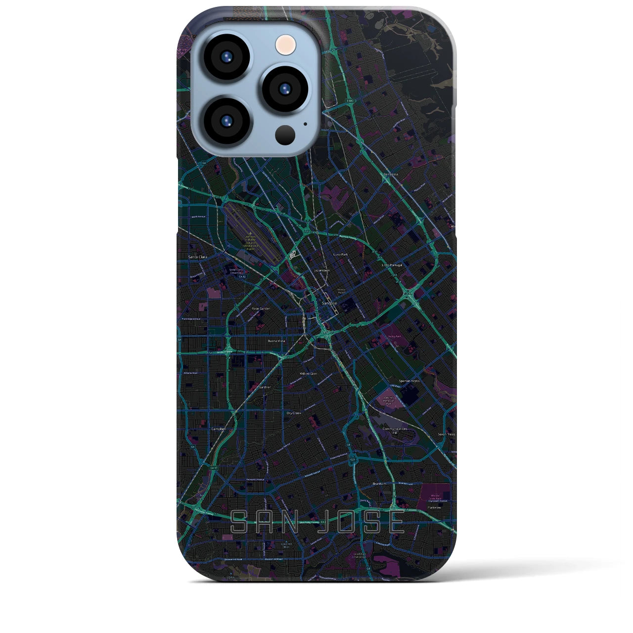 【サンノゼ(アメリカ)】地図柄iPhoneケース(バックカバータイプ)