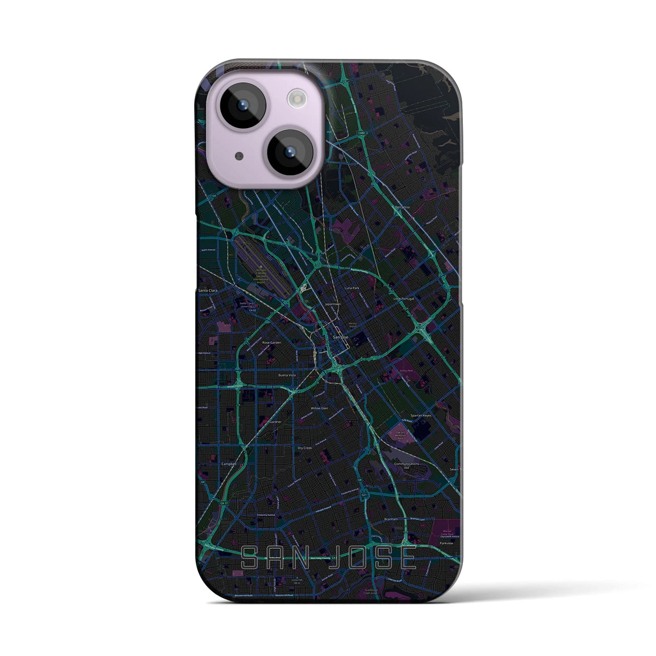 【サンノゼ(アメリカ)】地図柄iPhoneケース(バックカバータイプ)