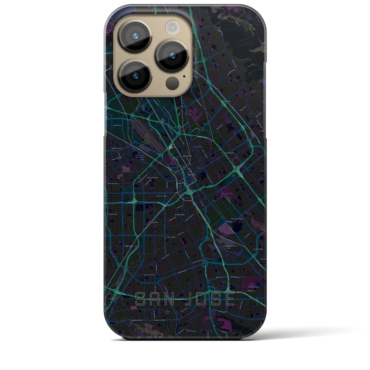 【サンノゼ(アメリカ)】地図柄iPhoneケース(バックカバータイプ)