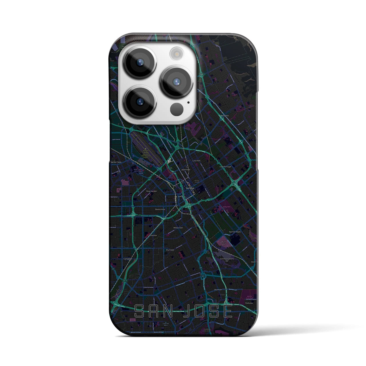 【サンノゼ(アメリカ)】地図柄iPhoneケース(バックカバータイプ)
