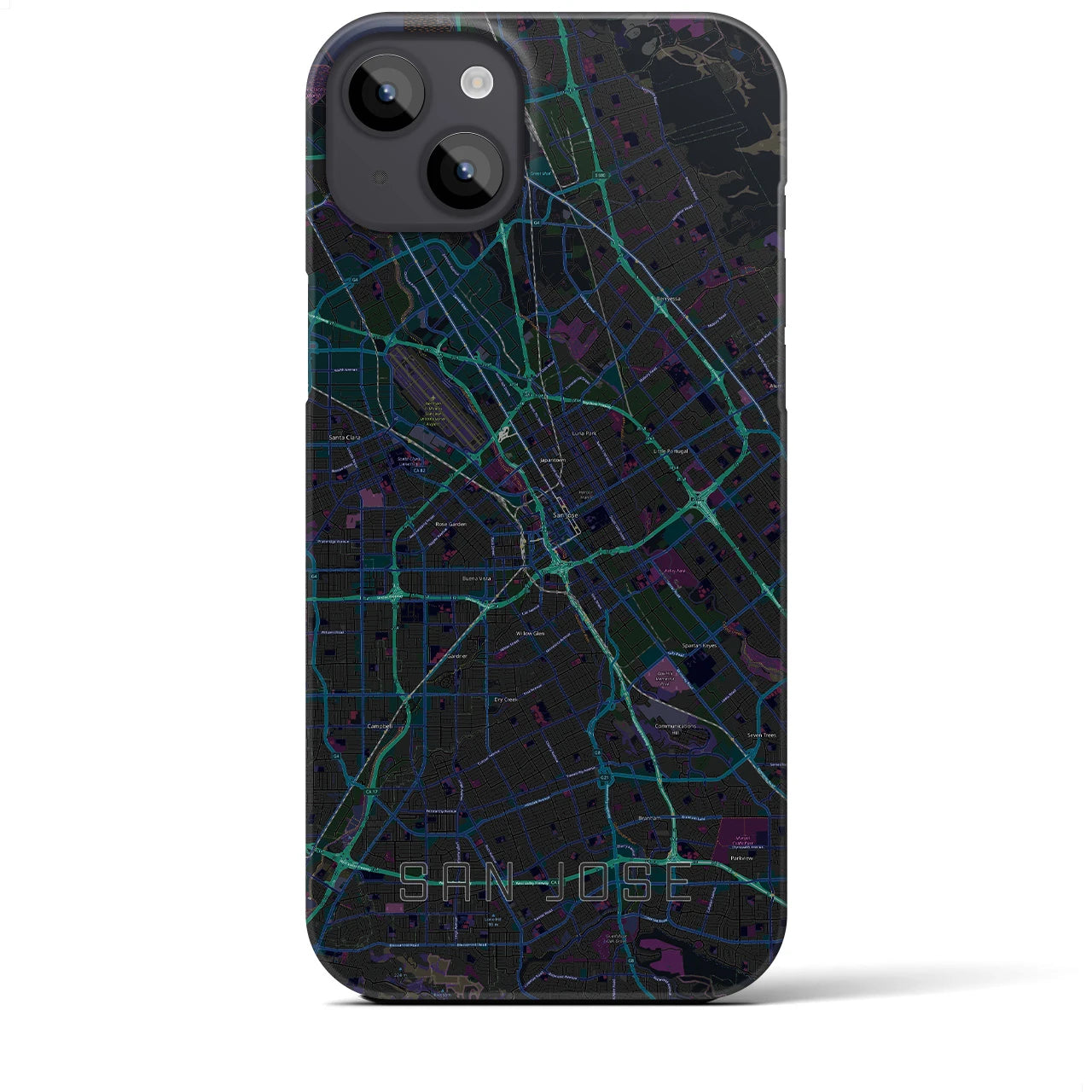 【サンノゼ(アメリカ)】地図柄iPhoneケース(バックカバータイプ)