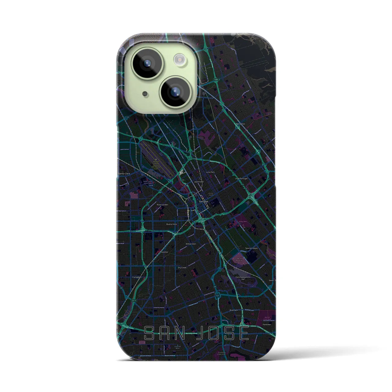 【サンノゼ(アメリカ)】地図柄iPhoneケース(バックカバータイプ)
