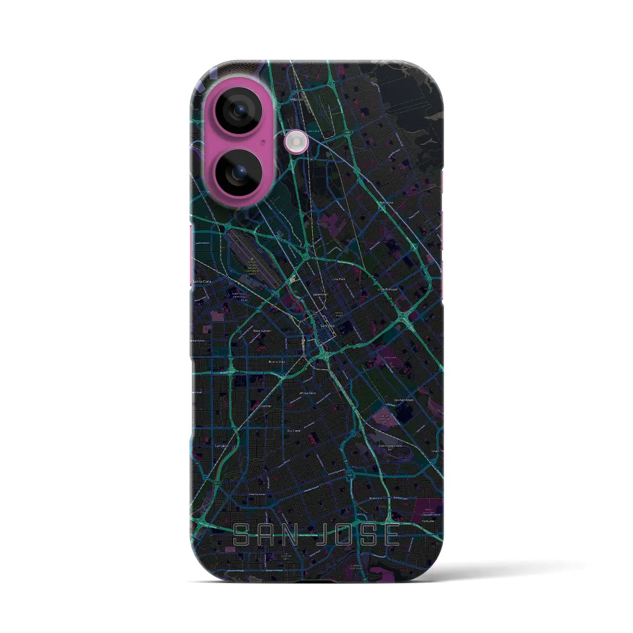【サンノゼ(アメリカ)】地図柄iPhoneケース(バックカバータイプ)