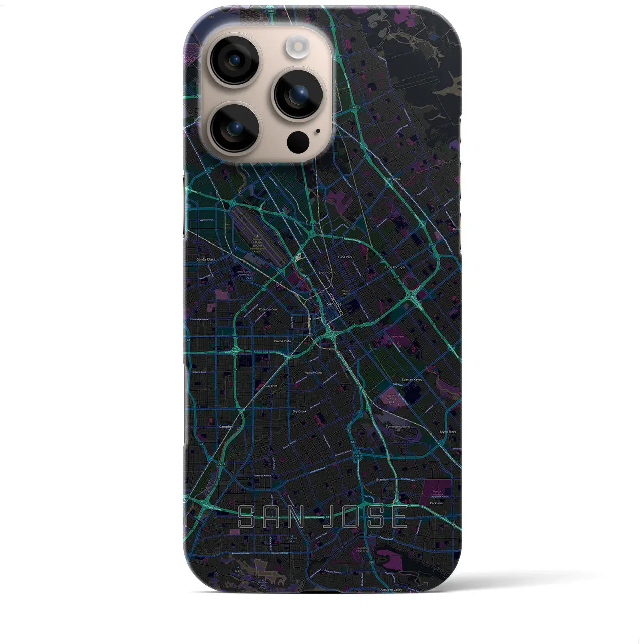 【サンノゼ(アメリカ)】地図柄iPhoneケース(バックカバータイプ)
