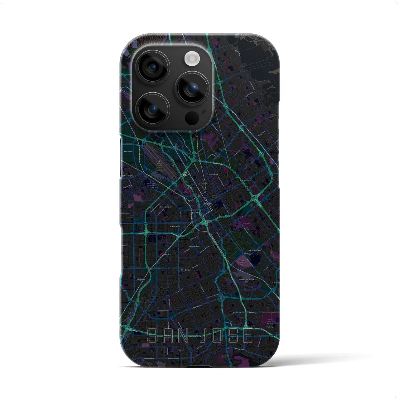 【サンノゼ(アメリカ)】地図柄iPhoneケース(バックカバータイプ)