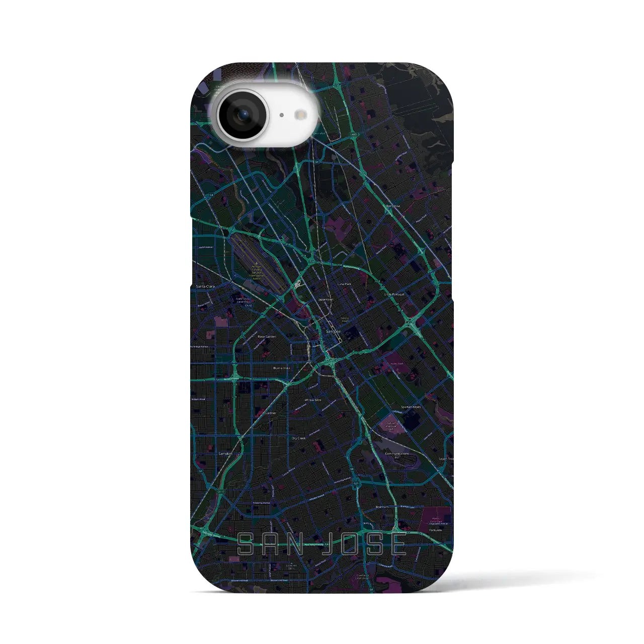 【サンノゼ(アメリカ)】地図柄iPhoneケース(バックカバータイプ)