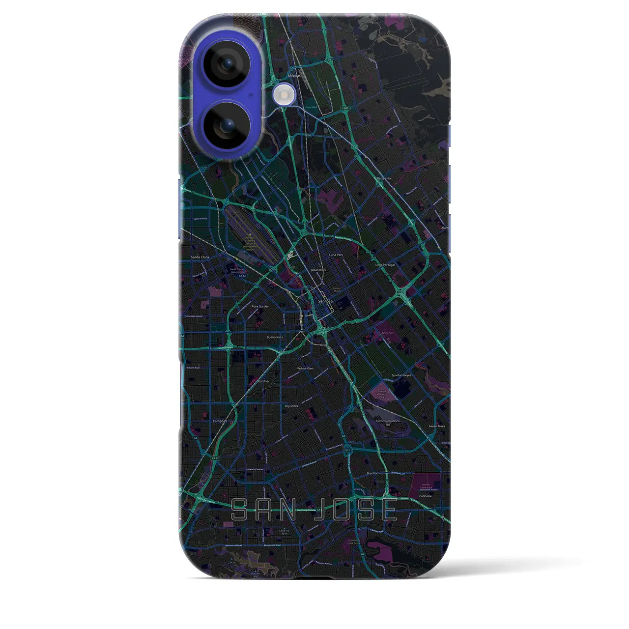【サンノゼ(アメリカ)】地図柄iPhoneケース(バックカバータイプ)