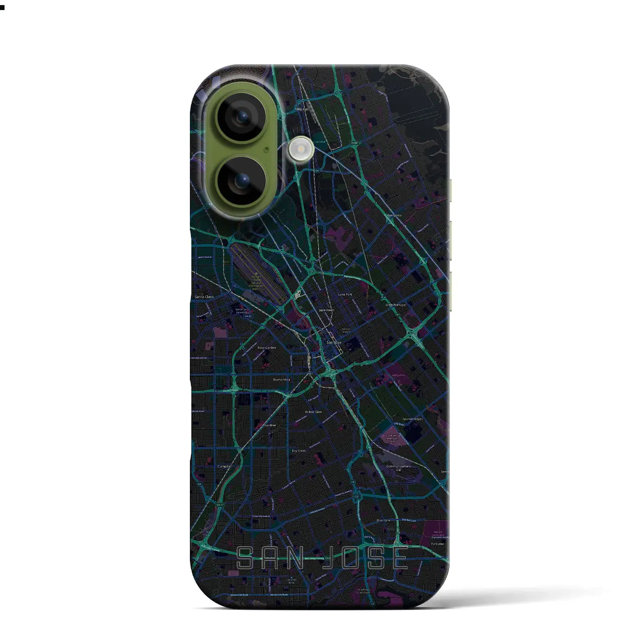 【サンノゼ(アメリカ)】地図柄iPhoneケース(バックカバータイプ)