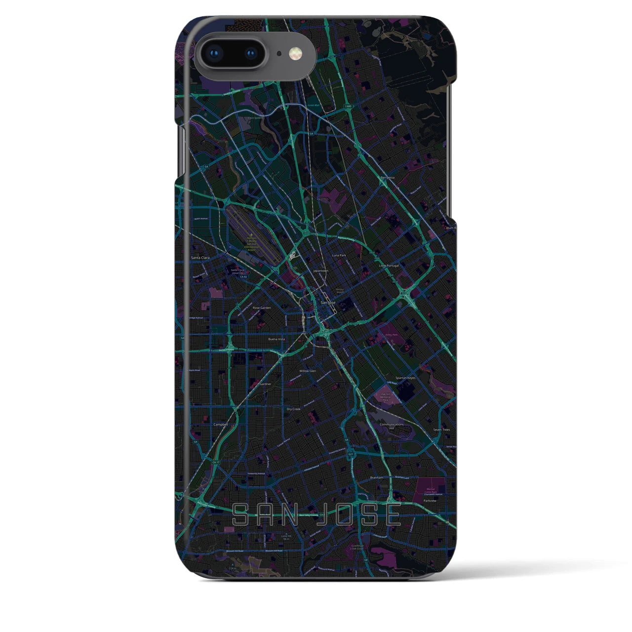 【サンノゼ(アメリカ)】地図柄iPhoneケース(バックカバータイプ)