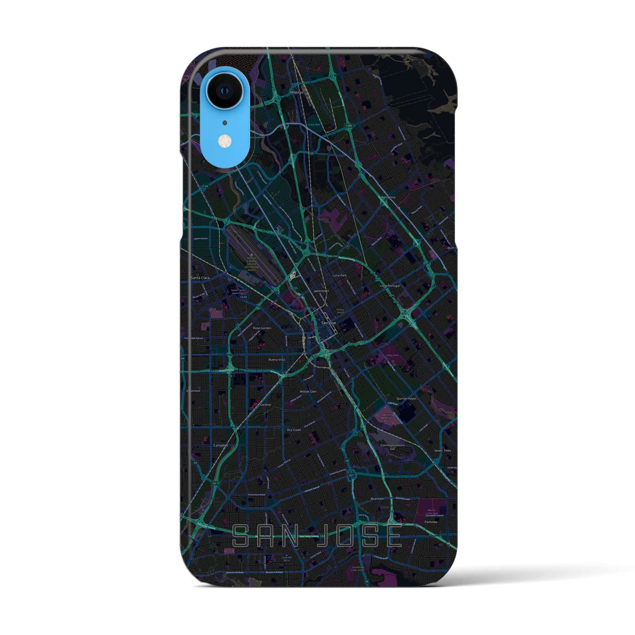 【サンノゼ(アメリカ)】地図柄iPhoneケース(バックカバータイプ)