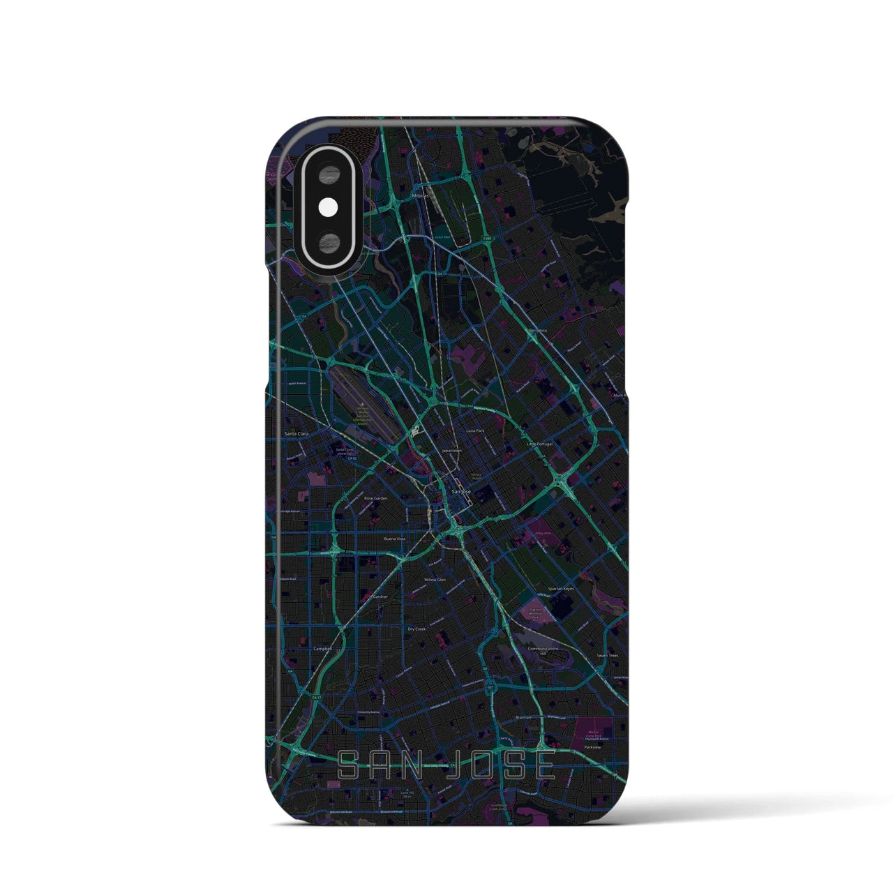 【サンノゼ(アメリカ)】地図柄iPhoneケース(バックカバータイプ)