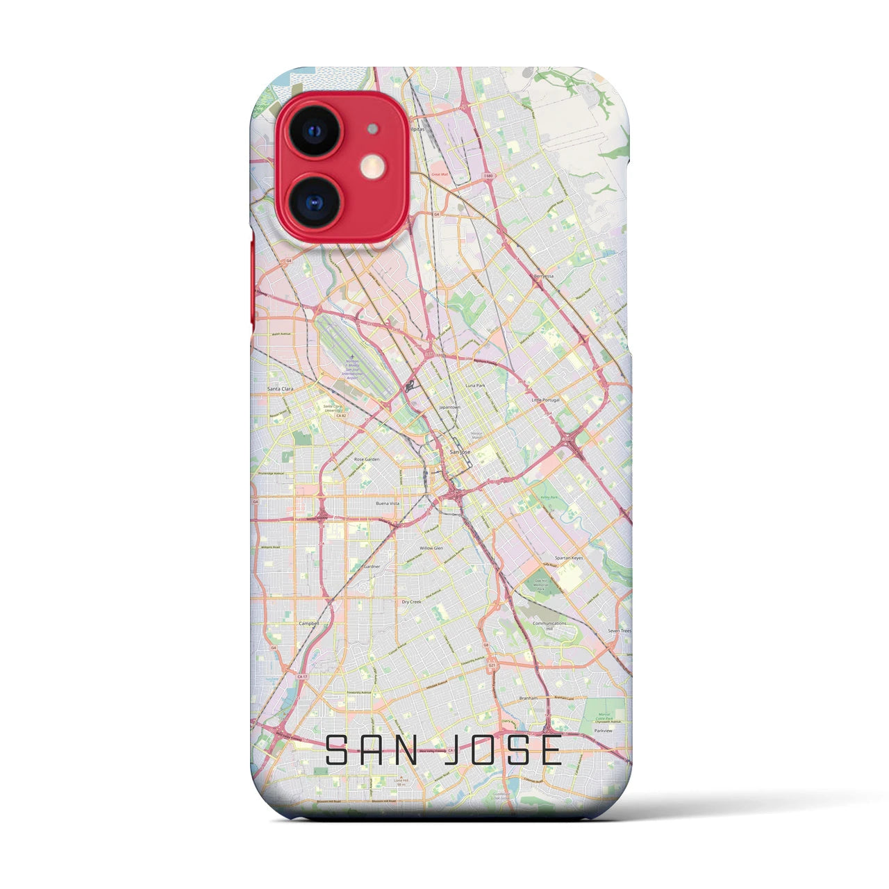 【サンノゼ(アメリカ)】地図柄iPhoneケース(バックカバータイプ)