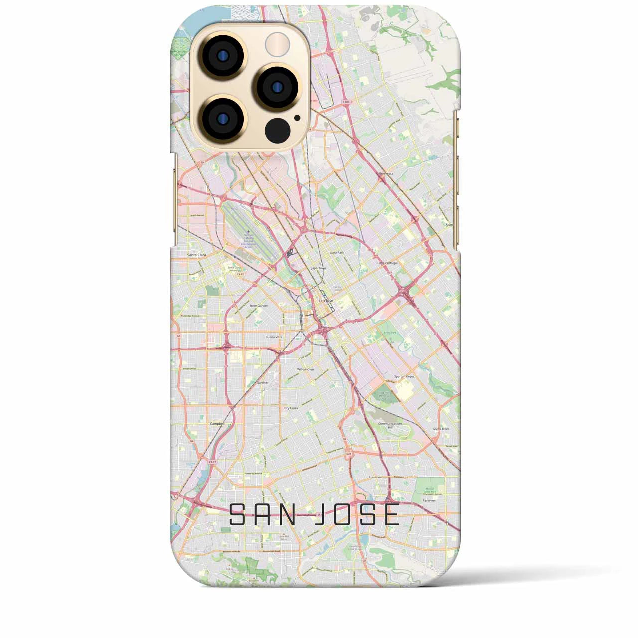 【サンノゼ(アメリカ)】地図柄iPhoneケース(バックカバータイプ)