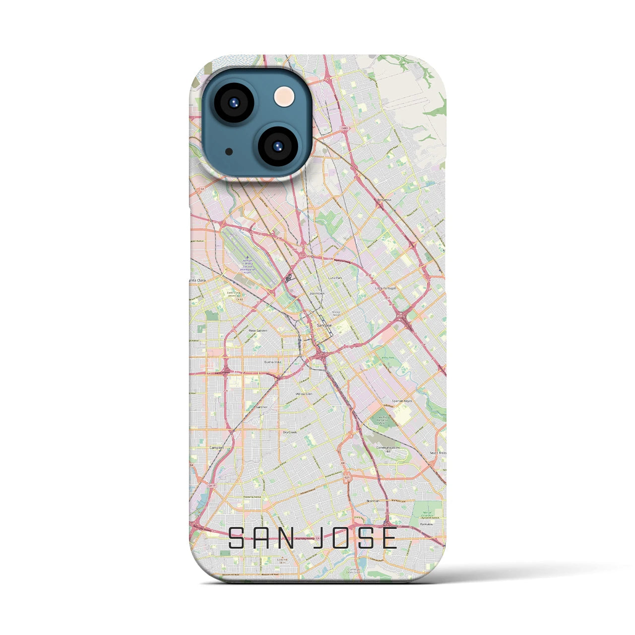 【サンノゼ(アメリカ)】地図柄iPhoneケース(バックカバータイプ)