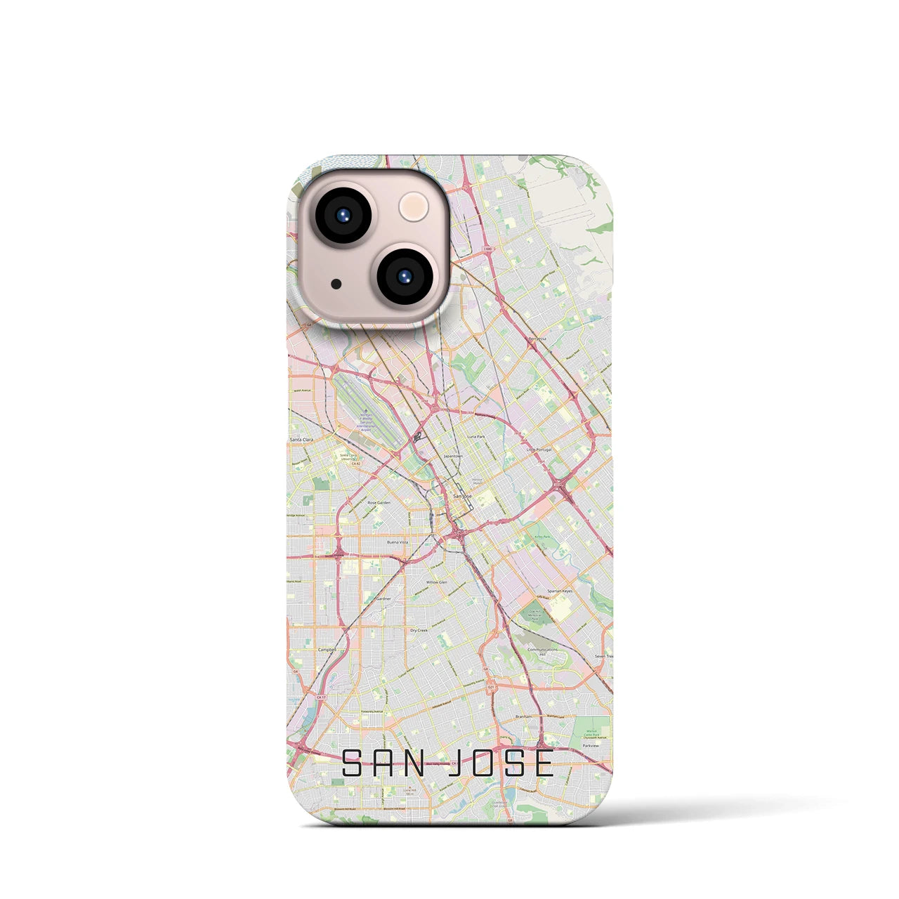 【サンノゼ(アメリカ)】地図柄iPhoneケース(バックカバータイプ)