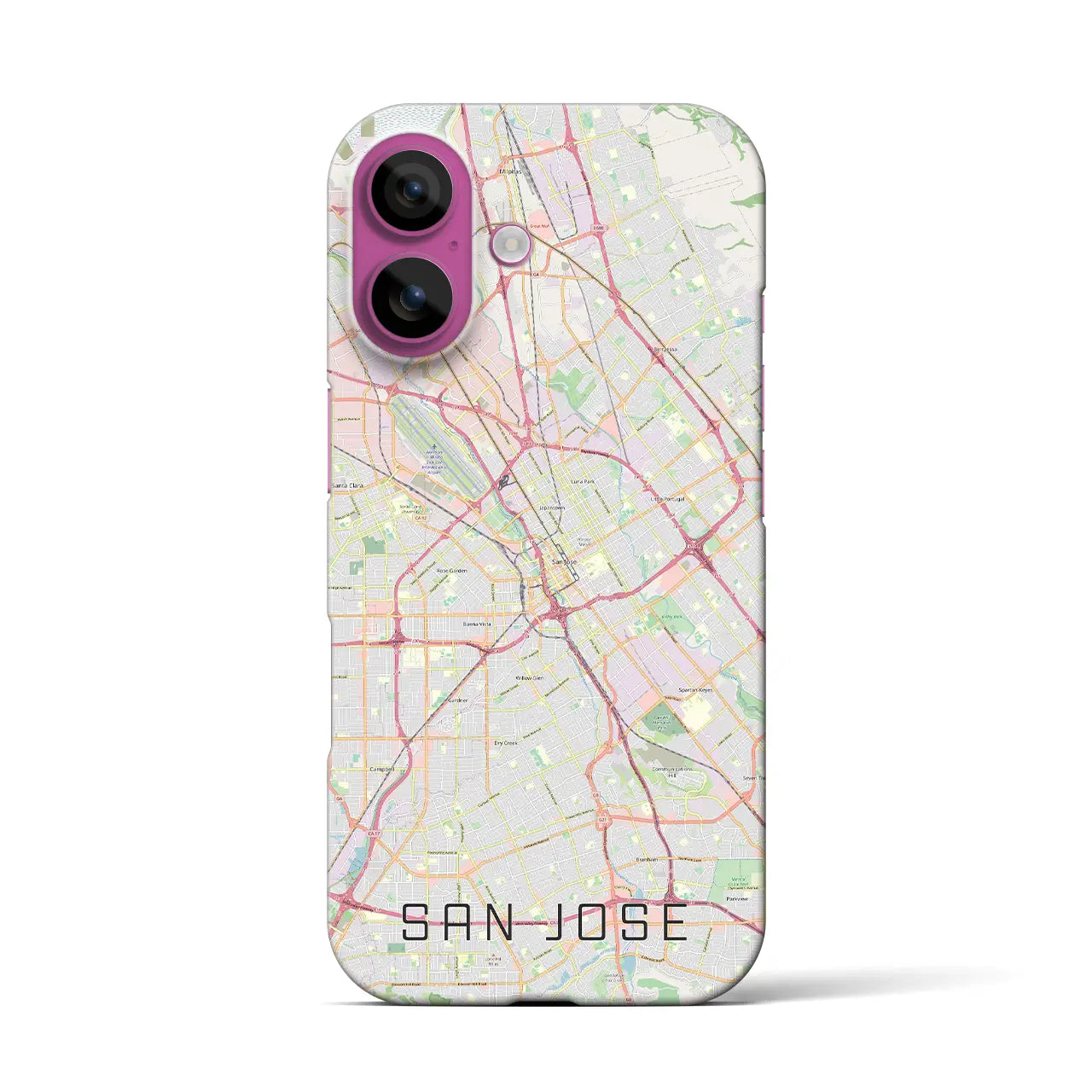 【サンノゼ(アメリカ)】地図柄iPhoneケース(バックカバータイプ)