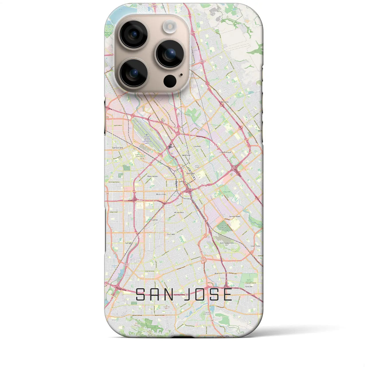 【サンノゼ(アメリカ)】地図柄iPhoneケース(バックカバータイプ)
