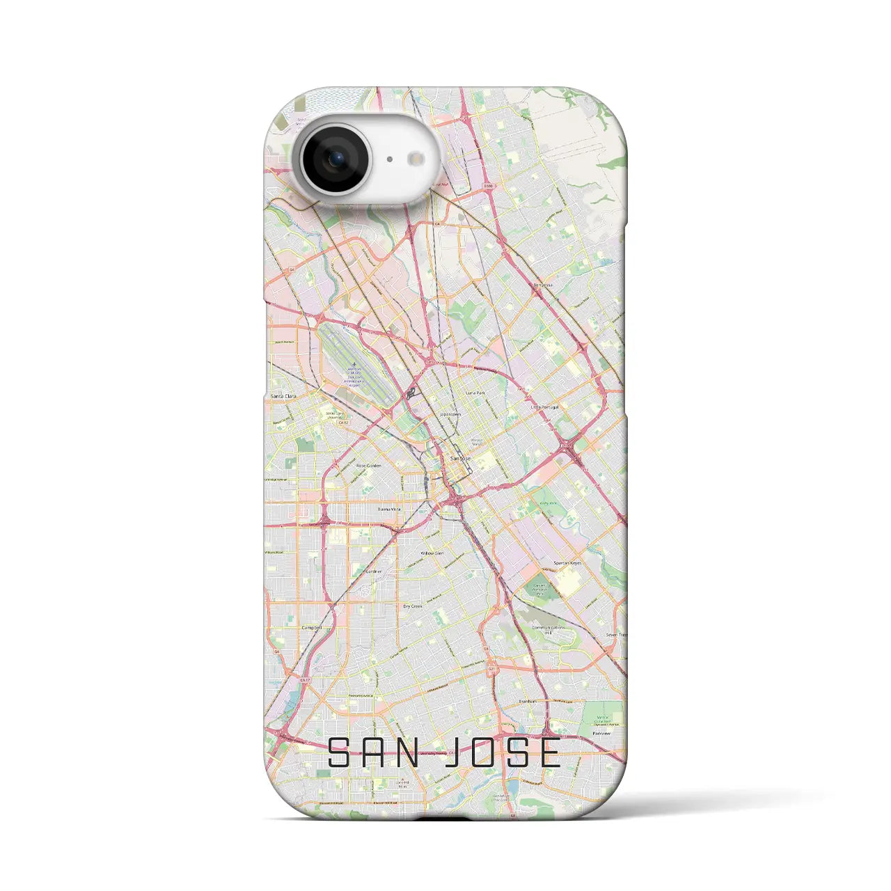 【サンノゼ(アメリカ)】地図柄iPhoneケース(バックカバータイプ)