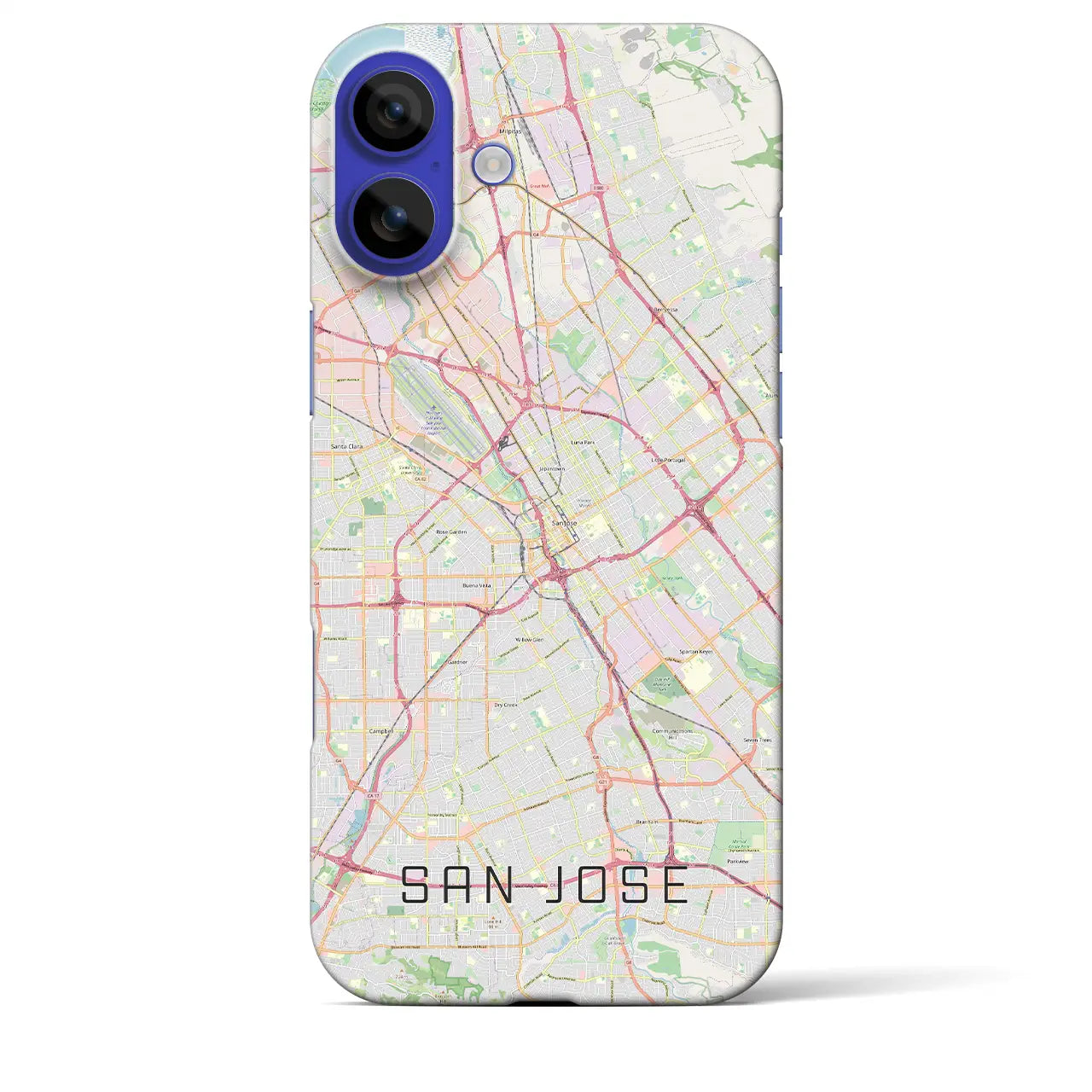 【サンノゼ(アメリカ)】地図柄iPhoneケース(バックカバータイプ)ナチュラル・iPhone 16 Pro Max 用