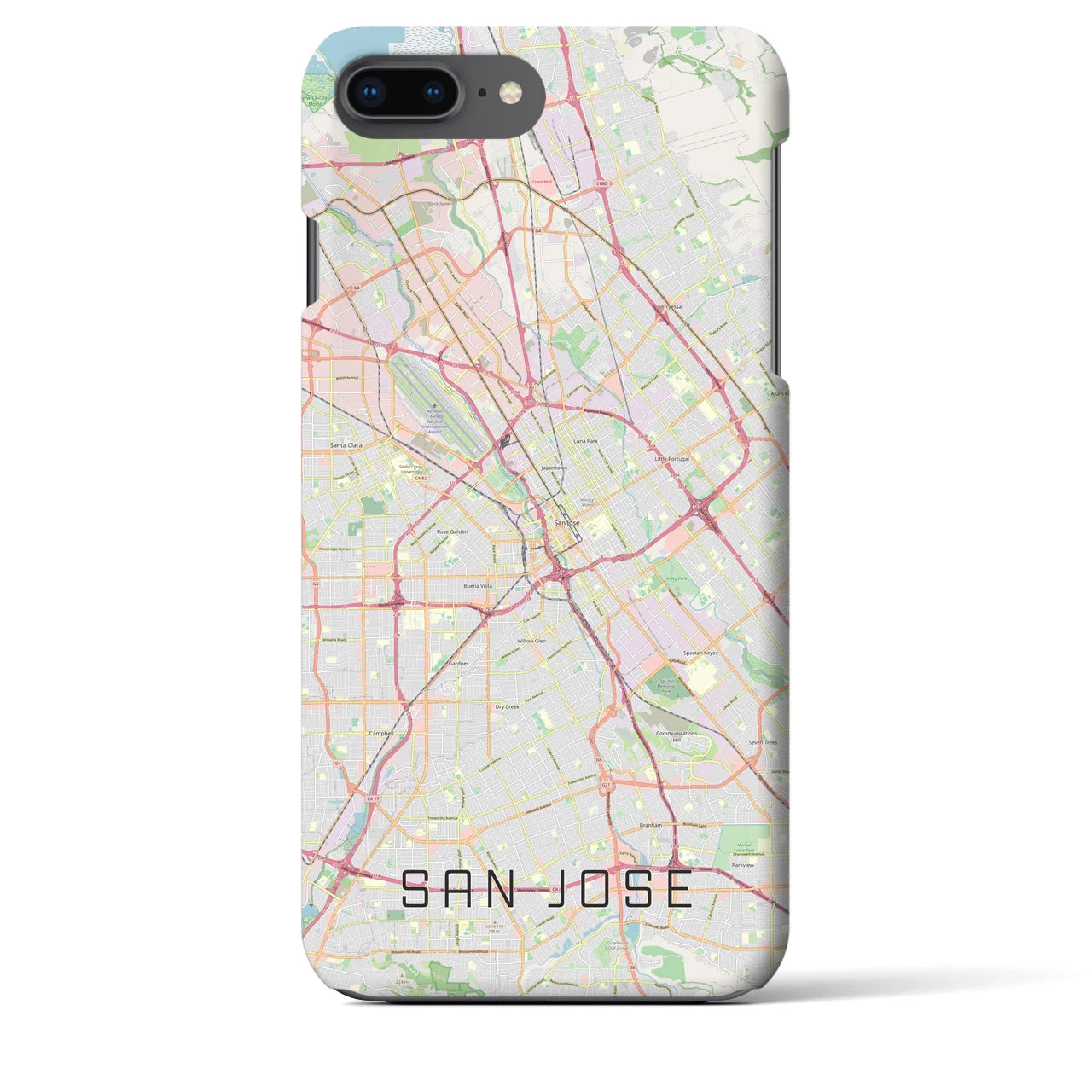【サンノゼ(アメリカ)】地図柄iPhoneケース(バックカバータイプ)