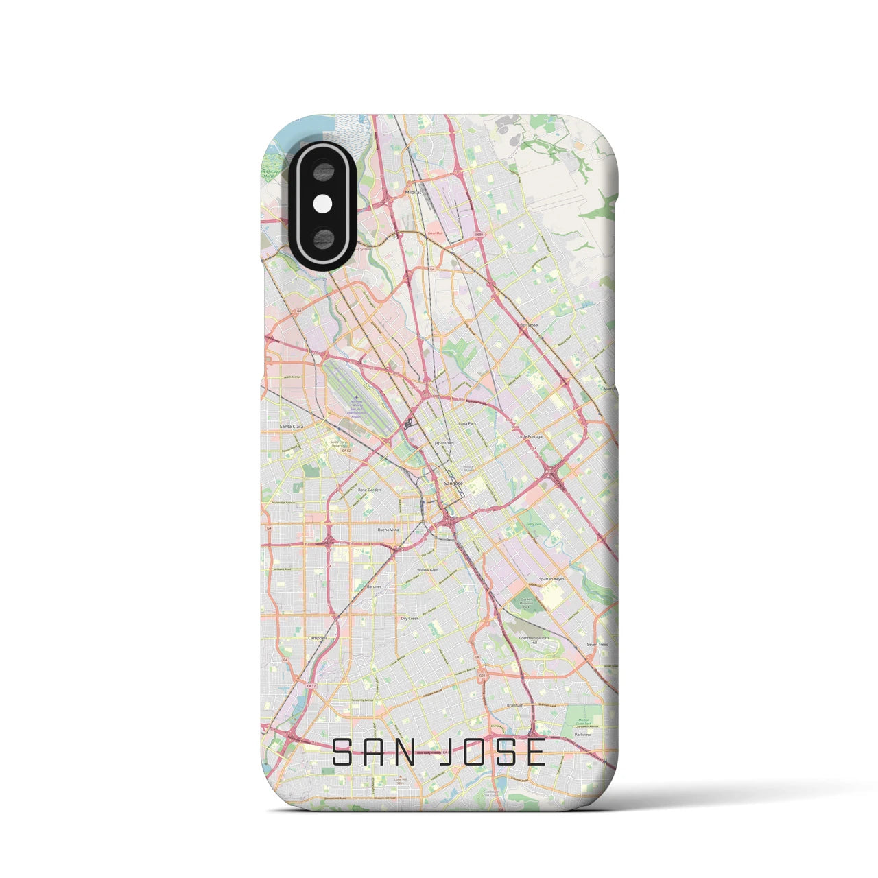 【サンノゼ(アメリカ)】地図柄iPhoneケース(バックカバータイプ)