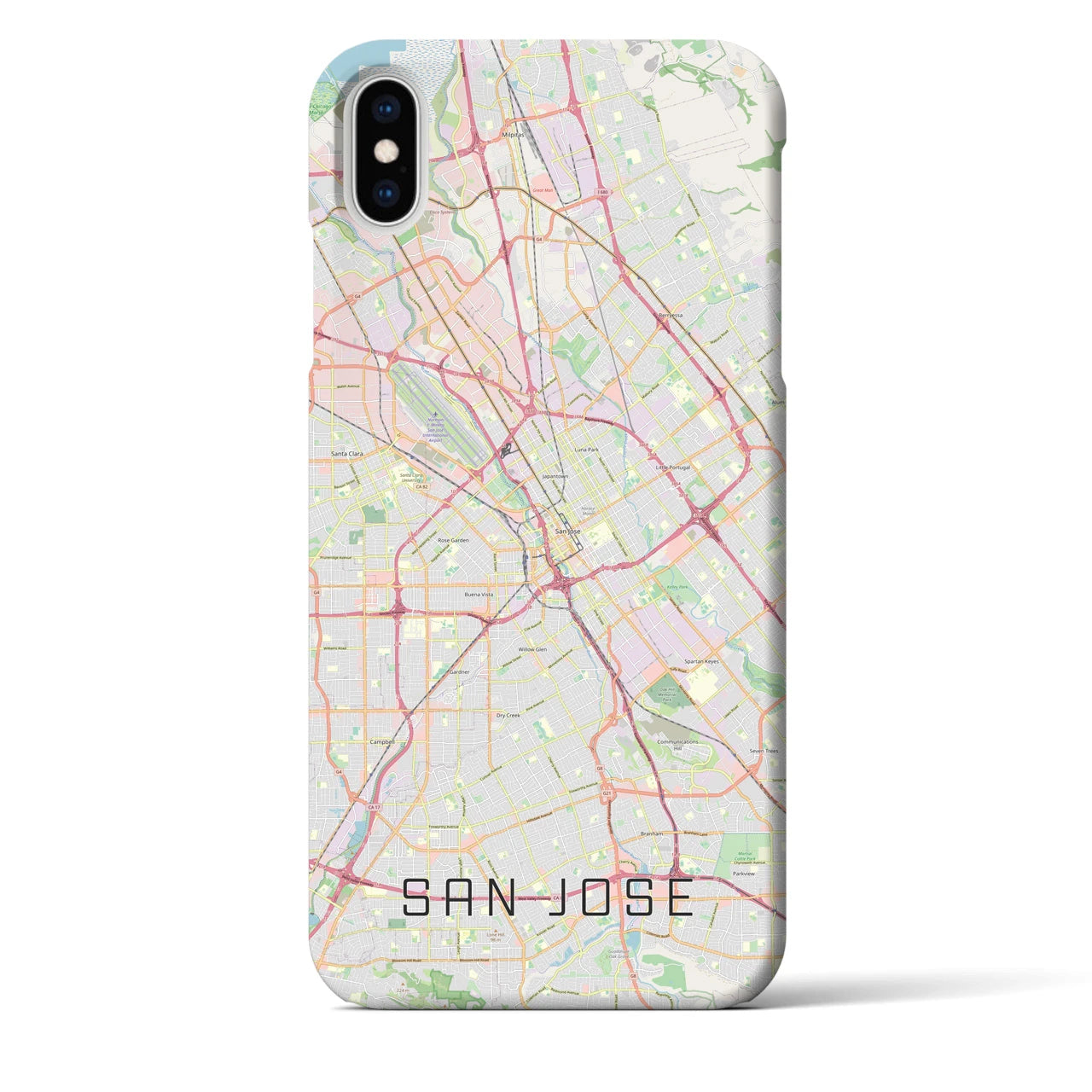 【サンノゼ(アメリカ)】地図柄iPhoneケース(バックカバータイプ)