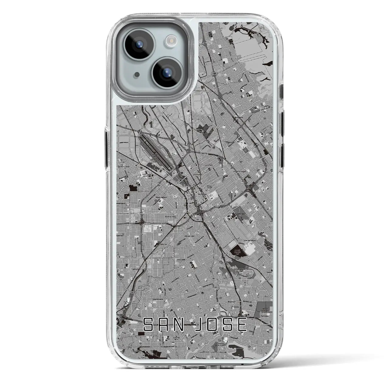 【サンノゼ(アメリカ)】地図柄iPhoneケース(MagSafeタイプ)