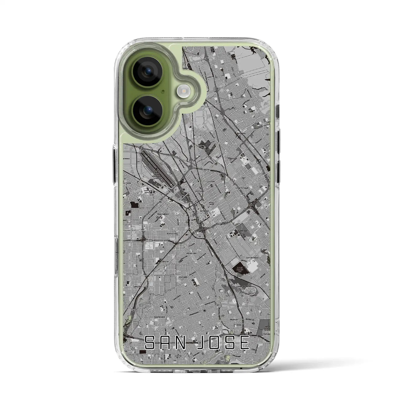 【サンノゼ(アメリカ)】地図柄iPhoneケース(MagSafeタイプ)
