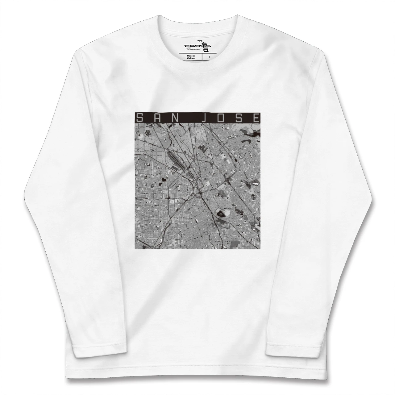 【サンノゼ(アメリカ)】地図柄ロングスリーブTシャツ