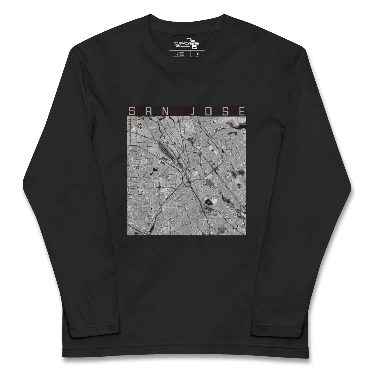 【サンノゼ(アメリカ)】地図柄ロングスリーブTシャツ