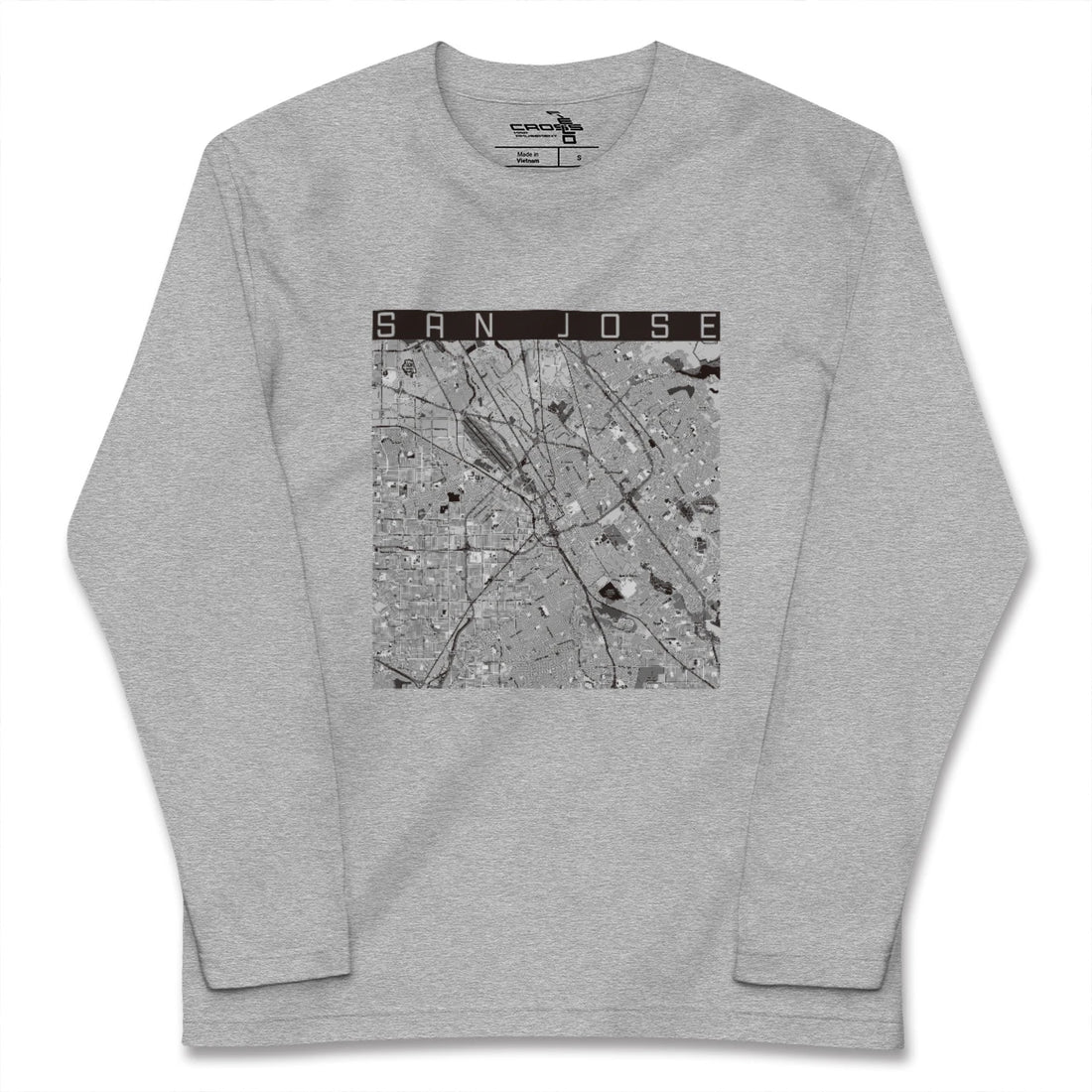 【サンノゼ(アメリカ)】地図柄ロングスリーブTシャツ