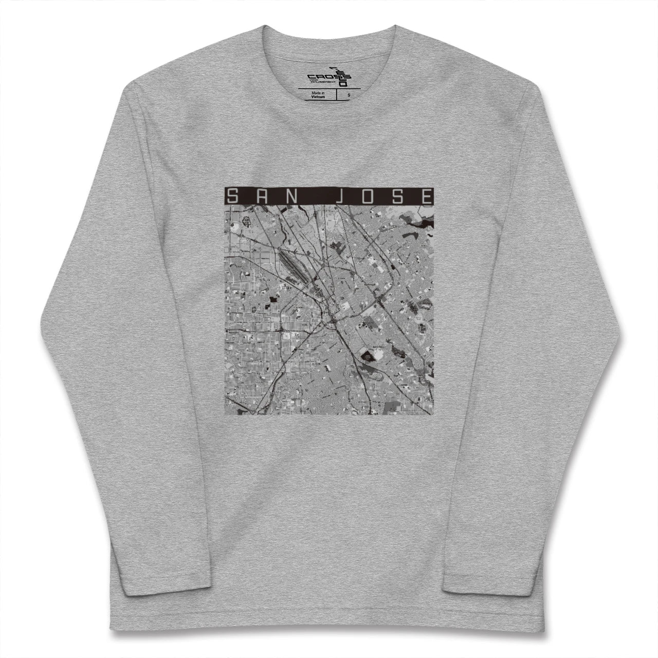 【サンノゼ(アメリカ)】地図柄ロングスリーブTシャツ