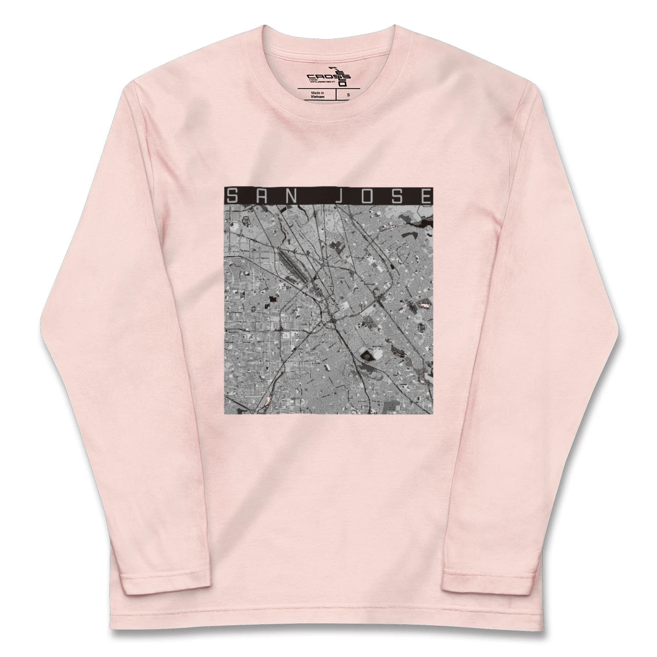 【サンノゼ(アメリカ)】地図柄ロングスリーブTシャツ