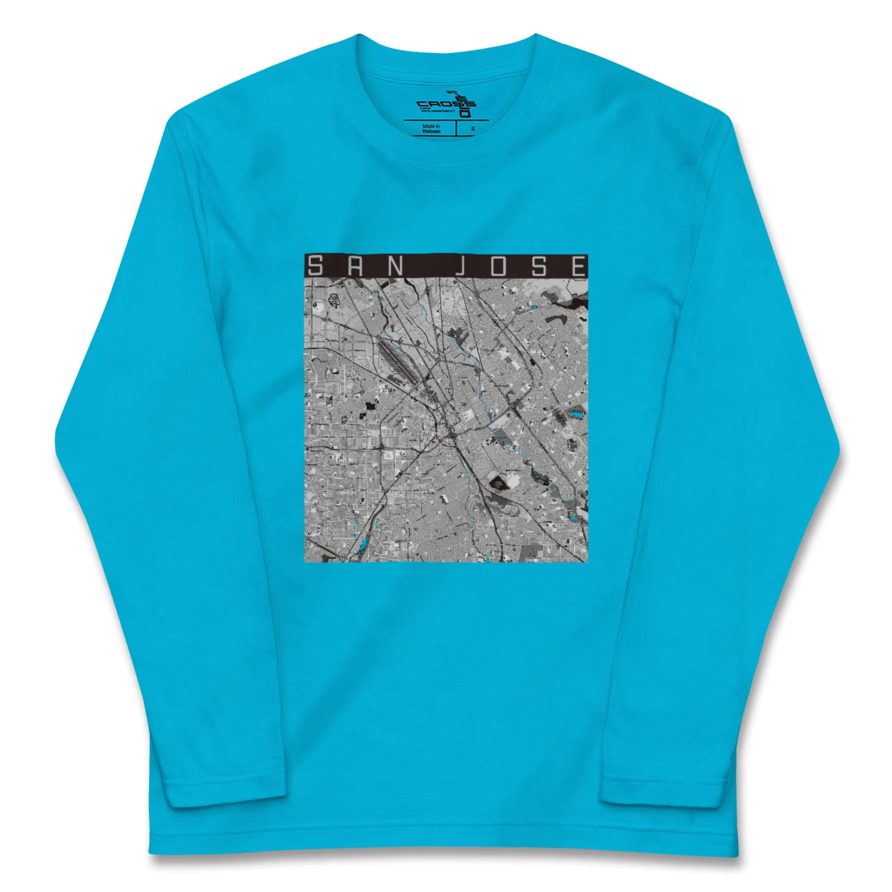 【サンノゼ(アメリカ)】地図柄ロングスリーブTシャツ
