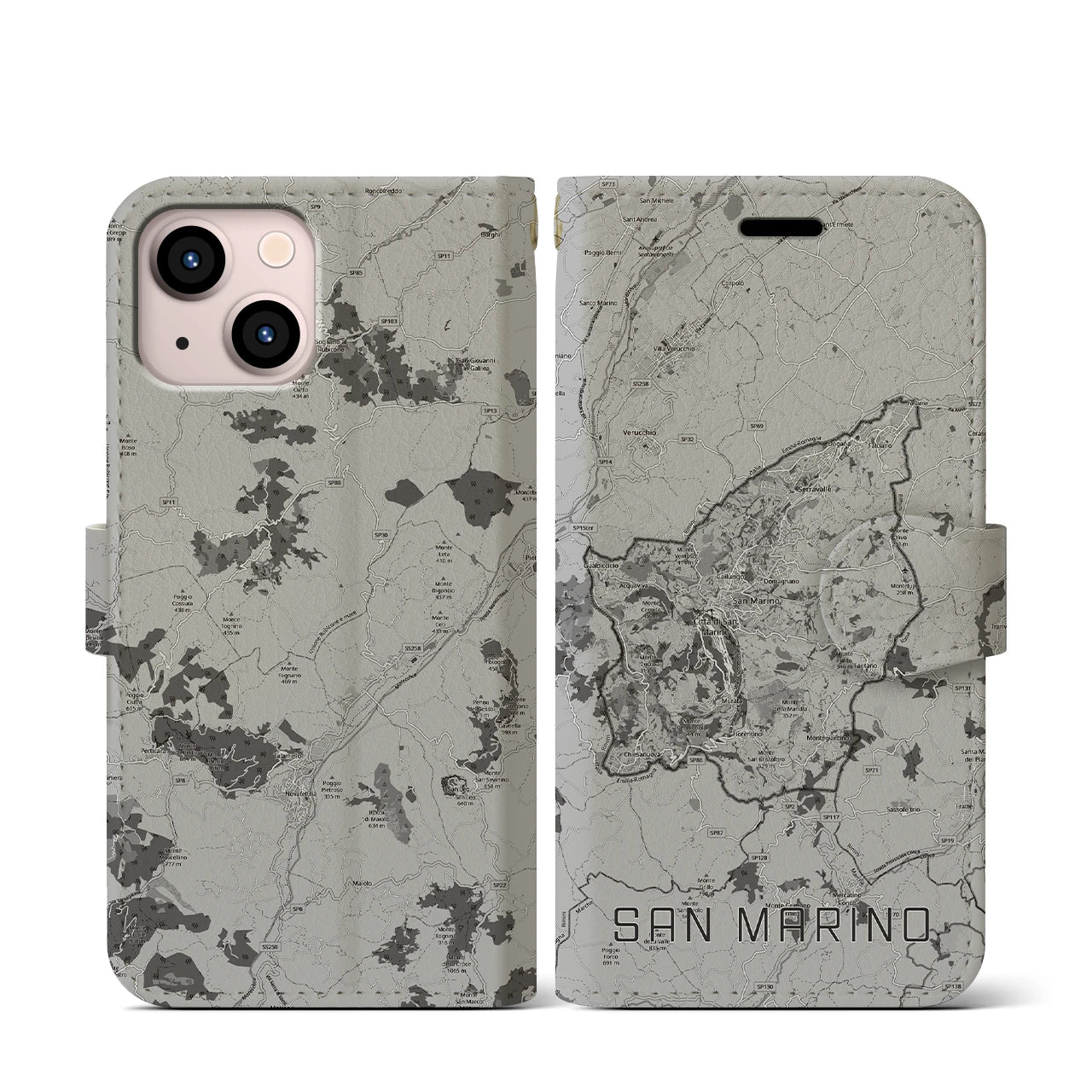 【サンマリノ】地図柄iPhoneケース(手帳タイプ)