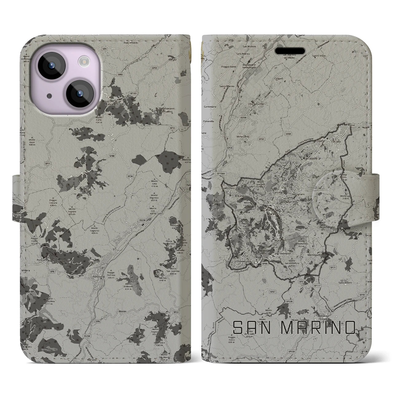 【サンマリノ】地図柄iPhoneケース(手帳タイプ)