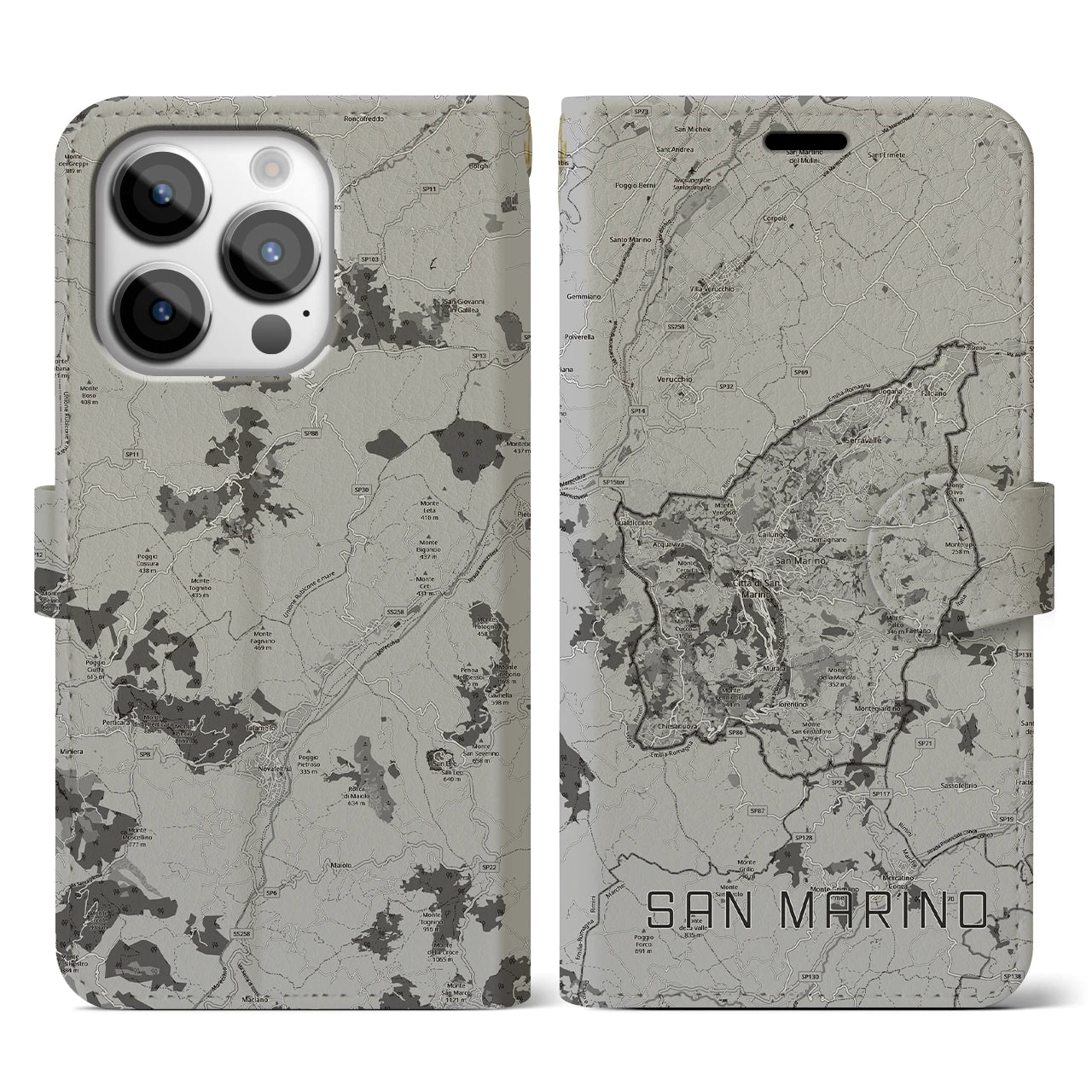 【サンマリノ】地図柄iPhoneケース(手帳タイプ)