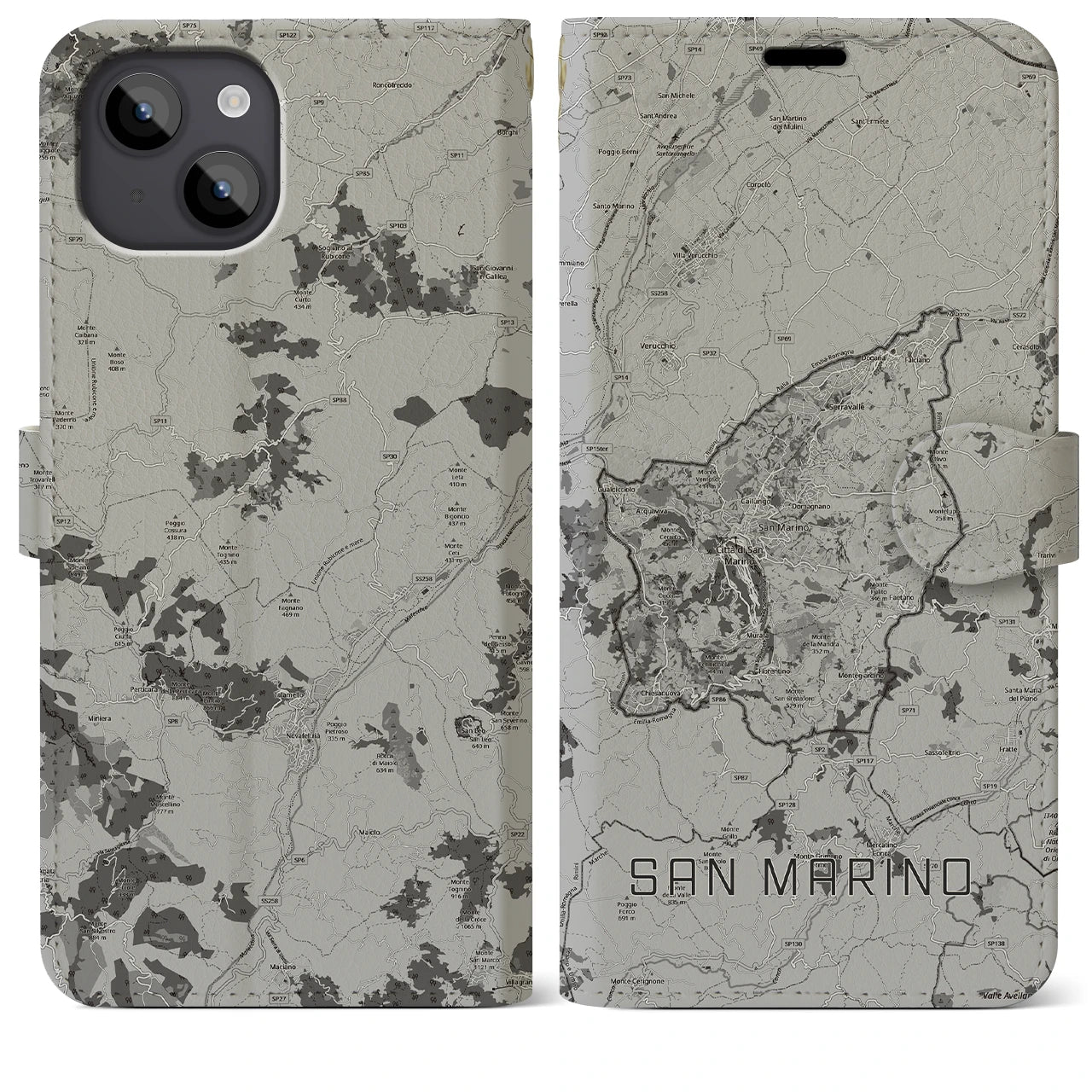 【サンマリノ】地図柄iPhoneケース(手帳タイプ)