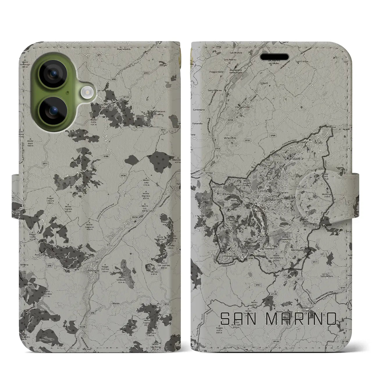 【サンマリノ】地図柄iPhoneケース(手帳タイプ)