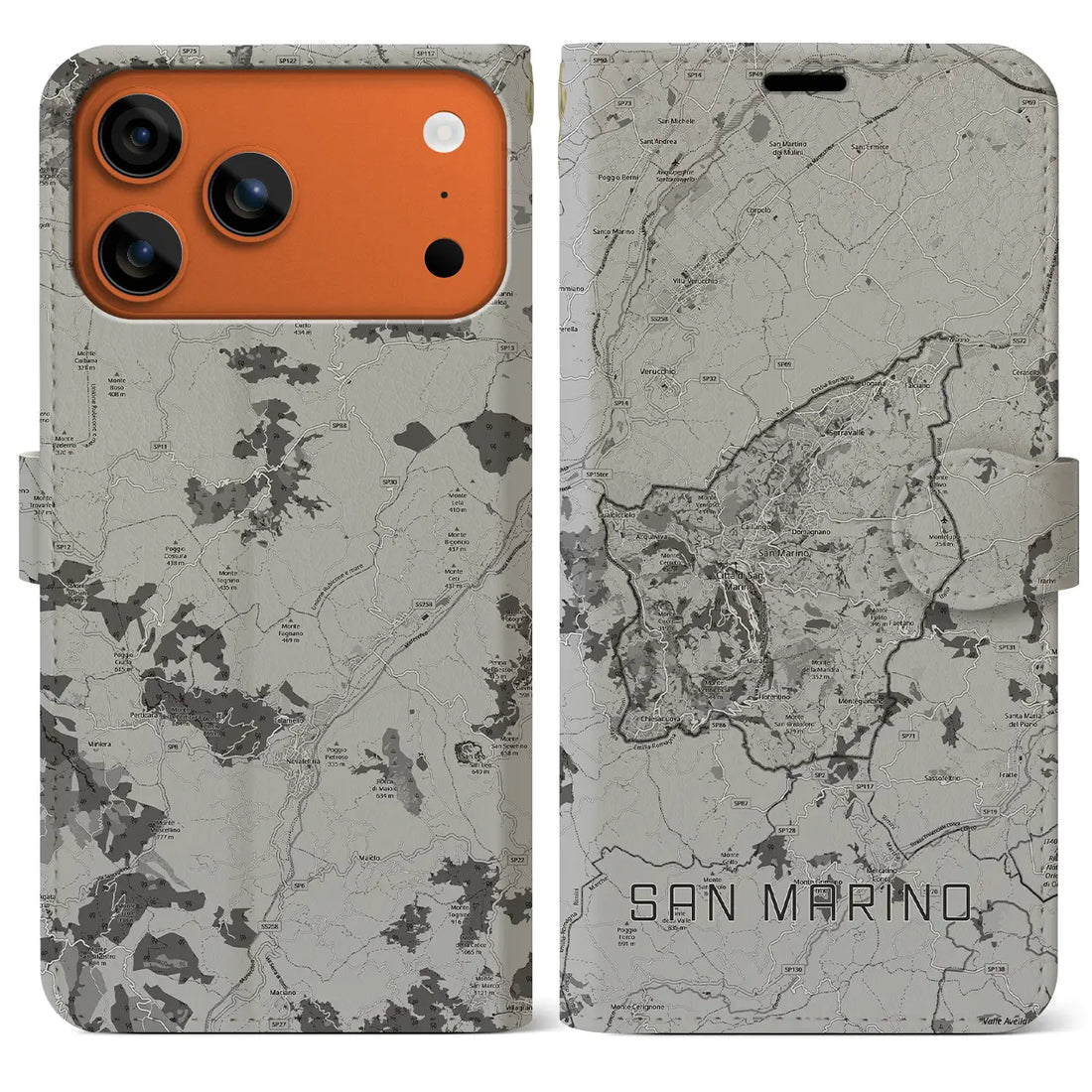 【サンマリノ】地図柄iPhoneケース(手帳タイプ)