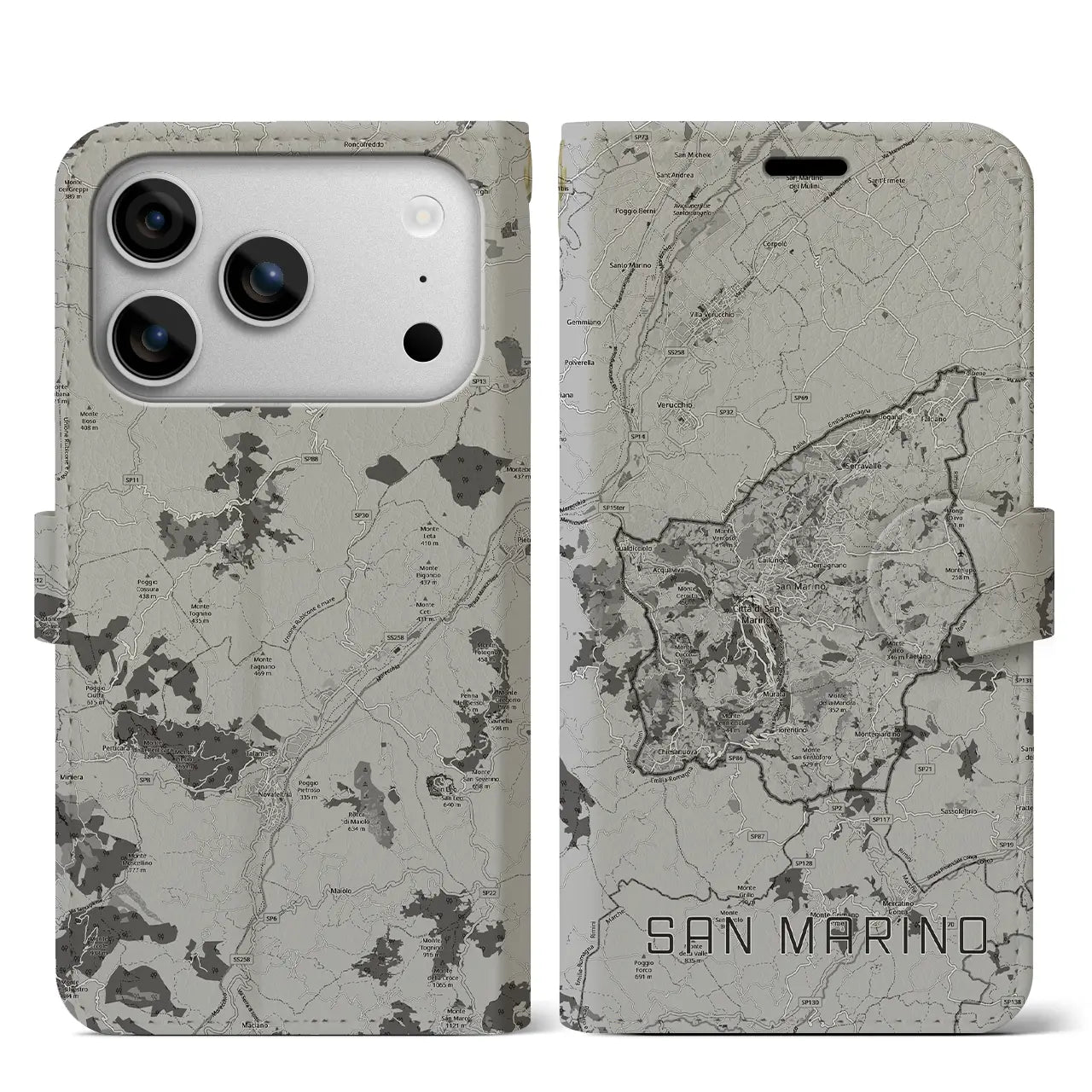 【サンマリノ】地図柄iPhoneケース(手帳タイプ)