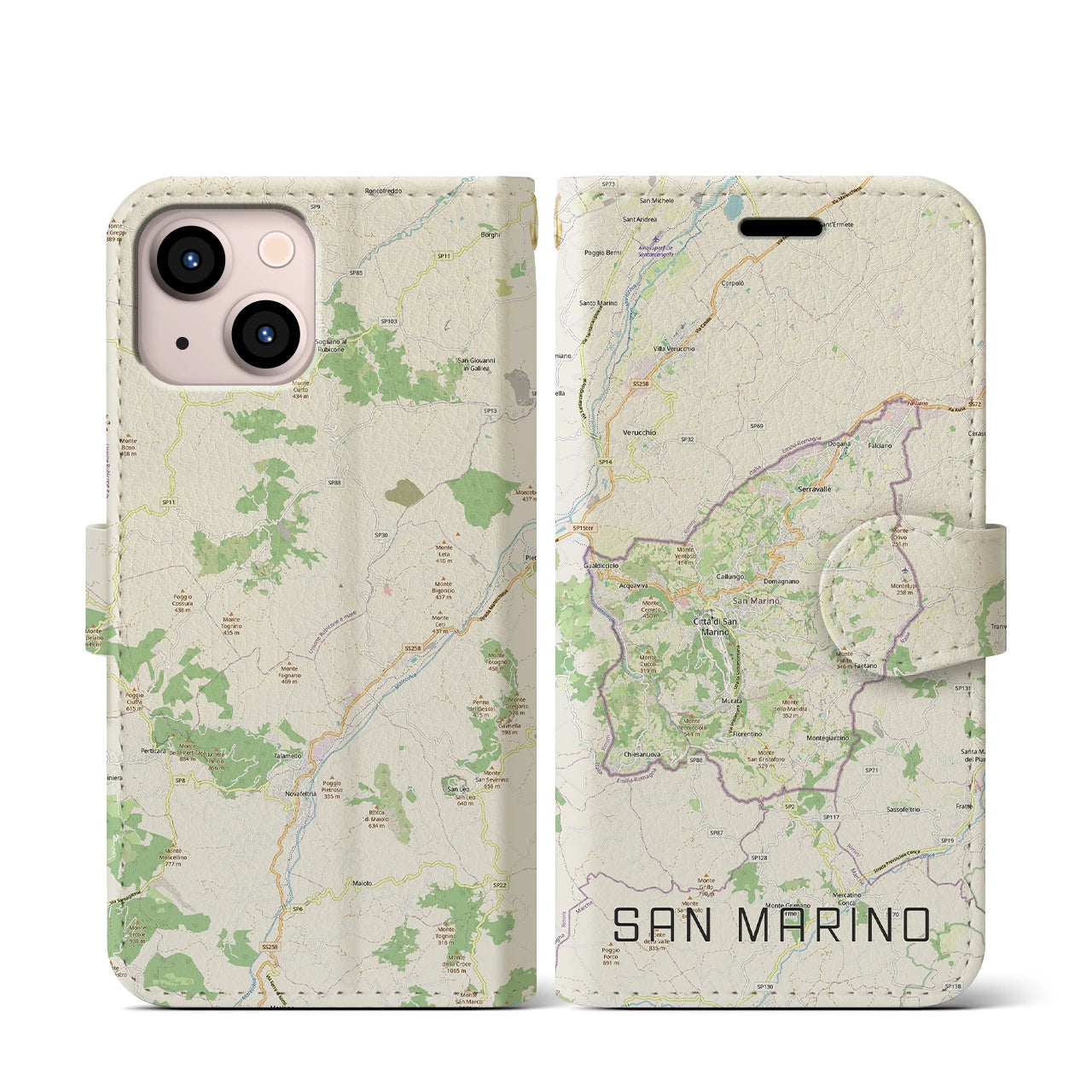 【サンマリノ】地図柄iPhoneケース(手帳タイプ)