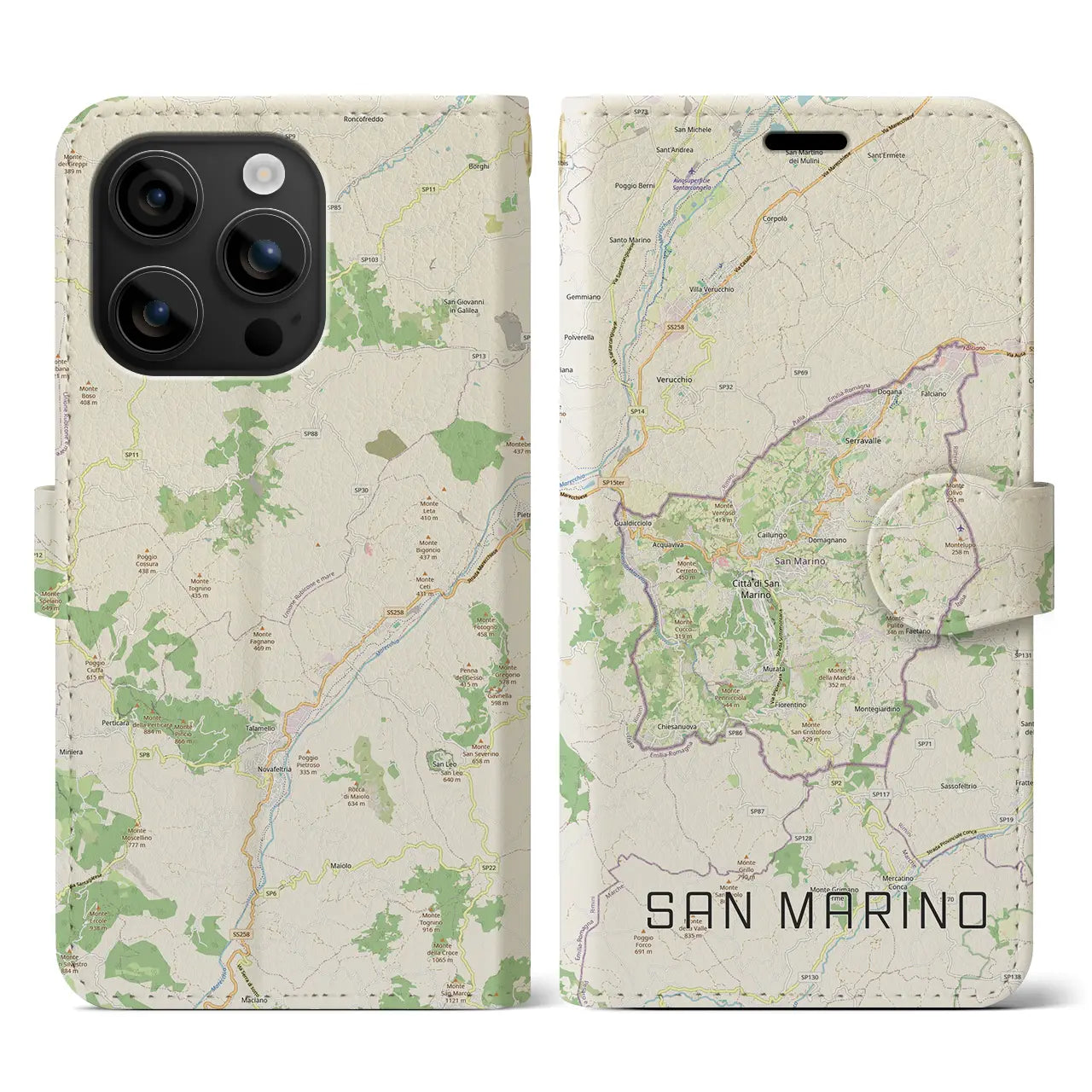 【サンマリノ】地図柄iPhoneケース(手帳タイプ)