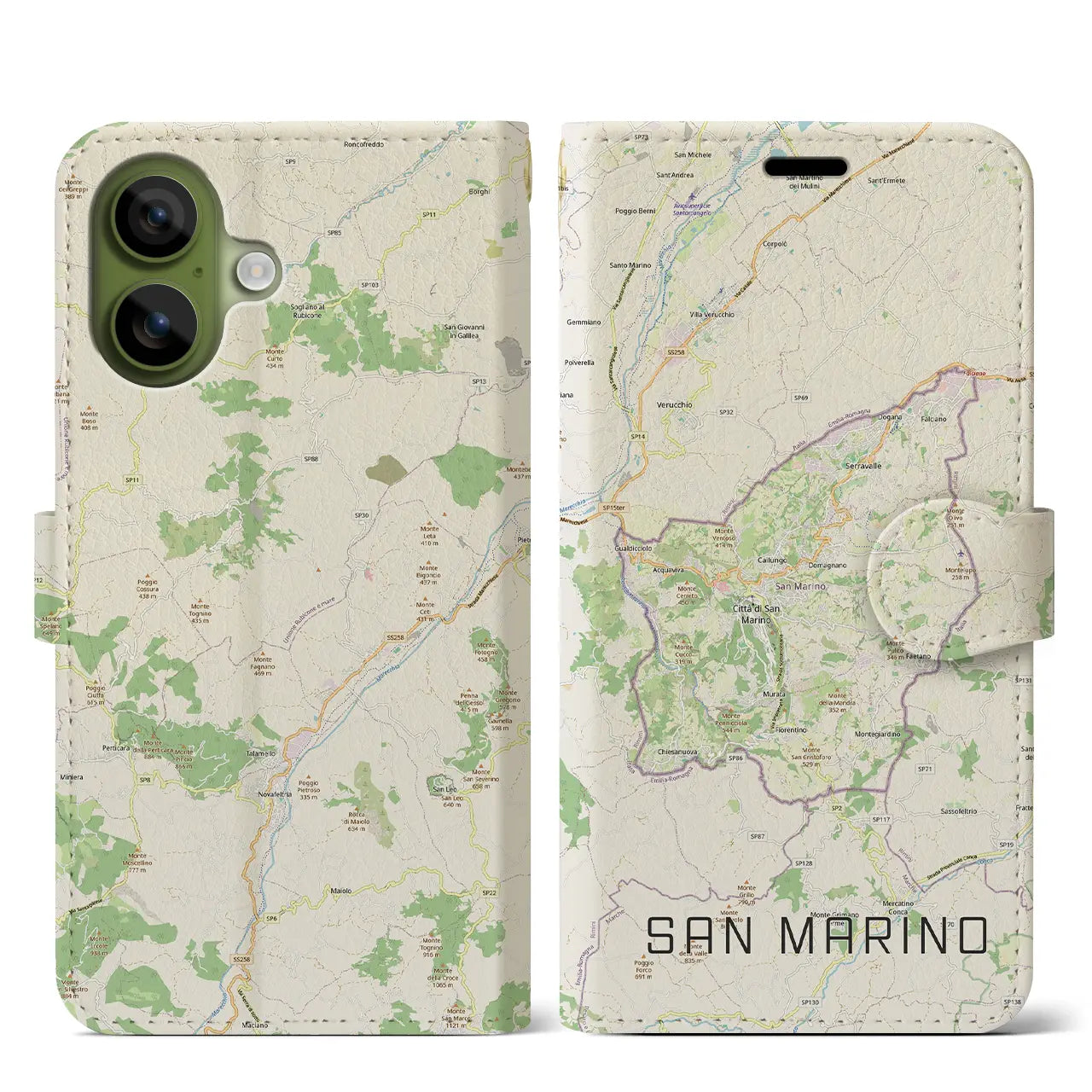 【サンマリノ】地図柄iPhoneケース(手帳タイプ)