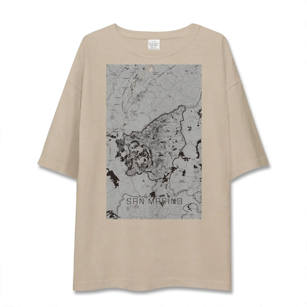 【サンマリノ】地図柄ビッグシルエットTシャツ